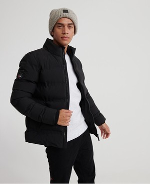 Superdry Ultimate Radar Quilt Puffer Férfi Kabát Fekete | VJRQE4385